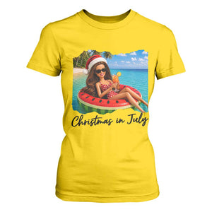 Christmas In July Tropical Doll Face Meme T Shirt For Women Summer Vacation Graphic TS12 Daisy Print Your Wear