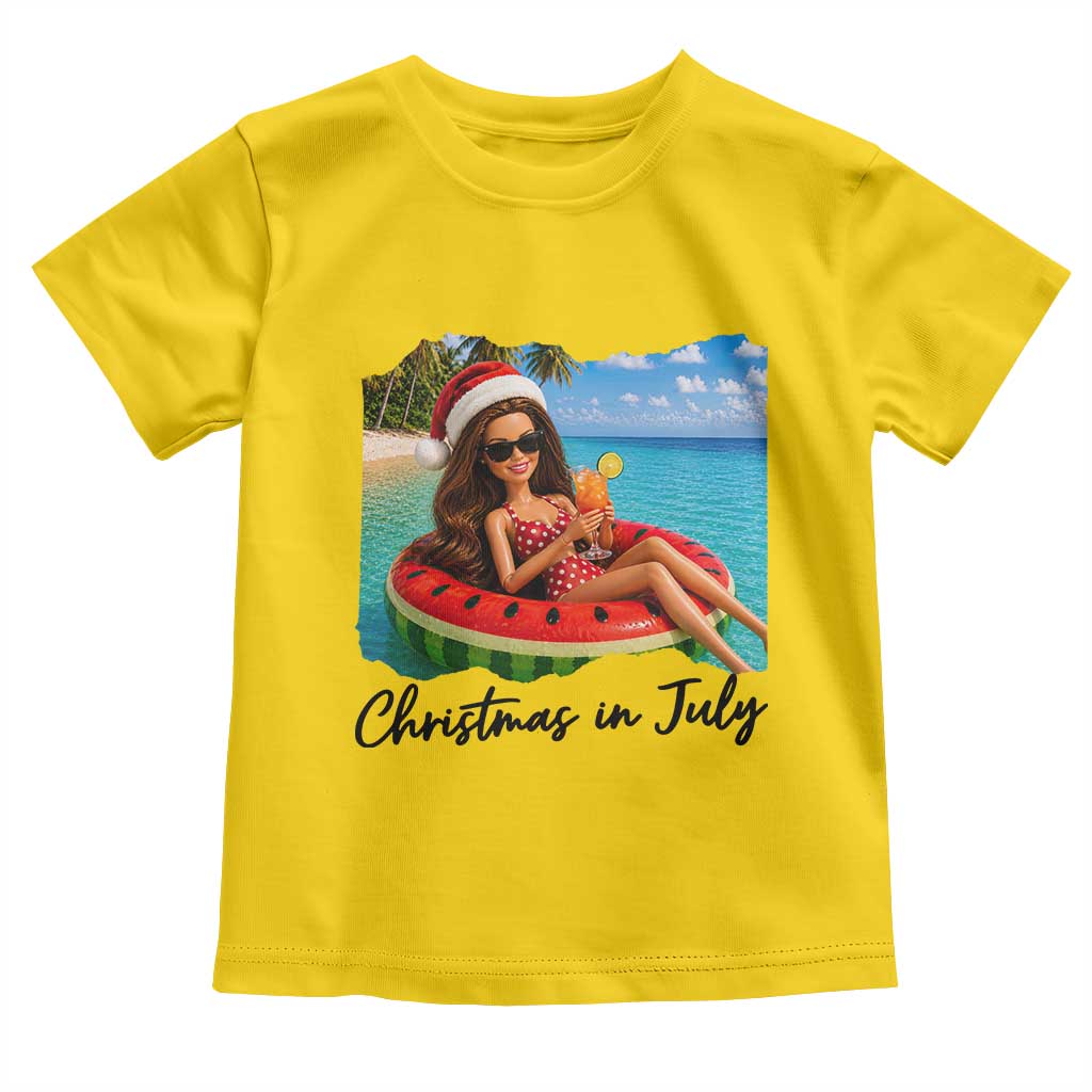 Christmas In July Tropical Doll Face Meme Toddler T Shirt Summer Vacation Graphic TS12 Daisy Print Your Wear