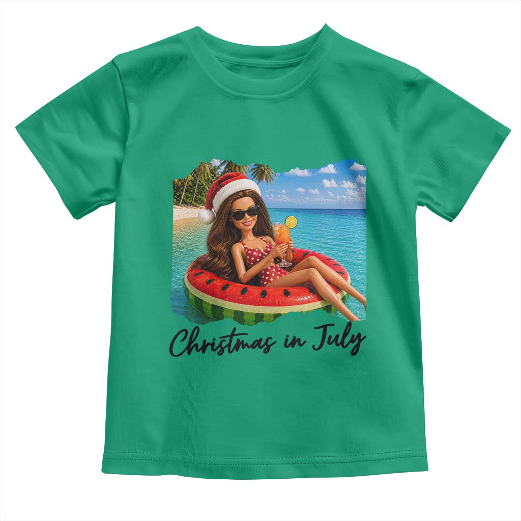 Christmas In July Tropical Doll Face Meme Toddler T Shirt Summer Vacation Graphic TS12 Irish Green Print Your Wear