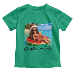 Christmas In July Tropical Doll Face Meme Toddler T Shirt Summer Vacation Graphic TS12 Irish Green Print Your Wear