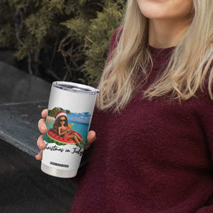 Christmas In July Tropical Doll Face Meme Tumbler Cup Summer Vacation Graphic TS12 Print Your Wear