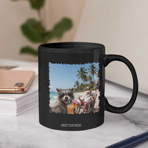 Christmas In July Raccoon And Santa Coffee Mug Tropical Summer Vacation Graphic TS12 Print Your Wear