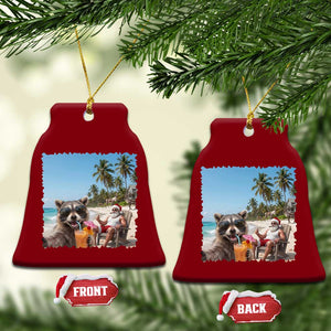 Christmas In July Raccoon And Santa Ceramic Ornament Tropical Summer Vacation Graphic TS12 Print Your Wear