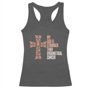 Religious Endometrial Cancer Awareness Racerback Tank Top My God Is Stronger Than Cancer
