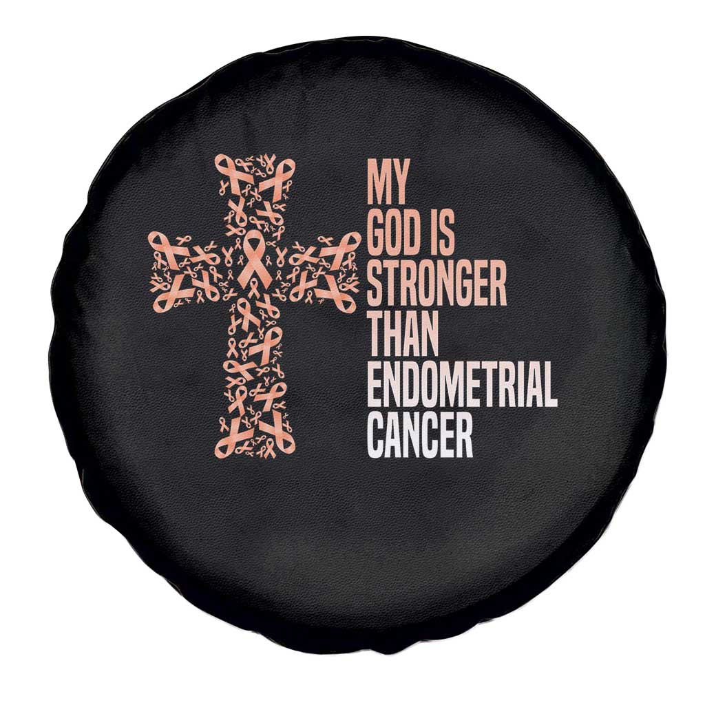 Religious Endometrial Cancer Awareness Spare Tire Cover My God Is Stronger Than Cancer