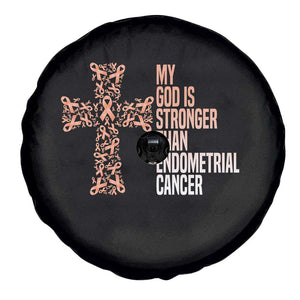 Religious Endometrial Cancer Awareness Spare Tire Cover My God Is Stronger Than Cancer