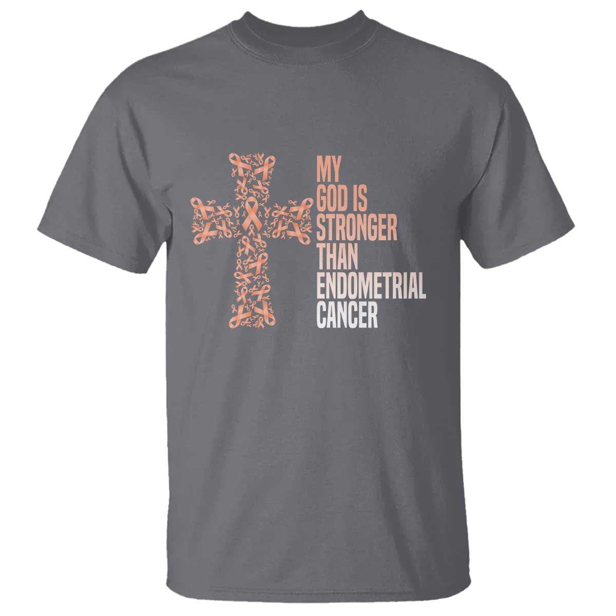 Religious Endometrial Cancer Awareness T Shirt My God Is Stronger Than Cancer