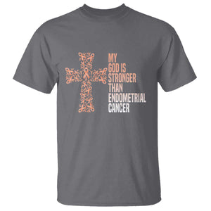 Religious Endometrial Cancer Awareness T Shirt My God Is Stronger Than Cancer