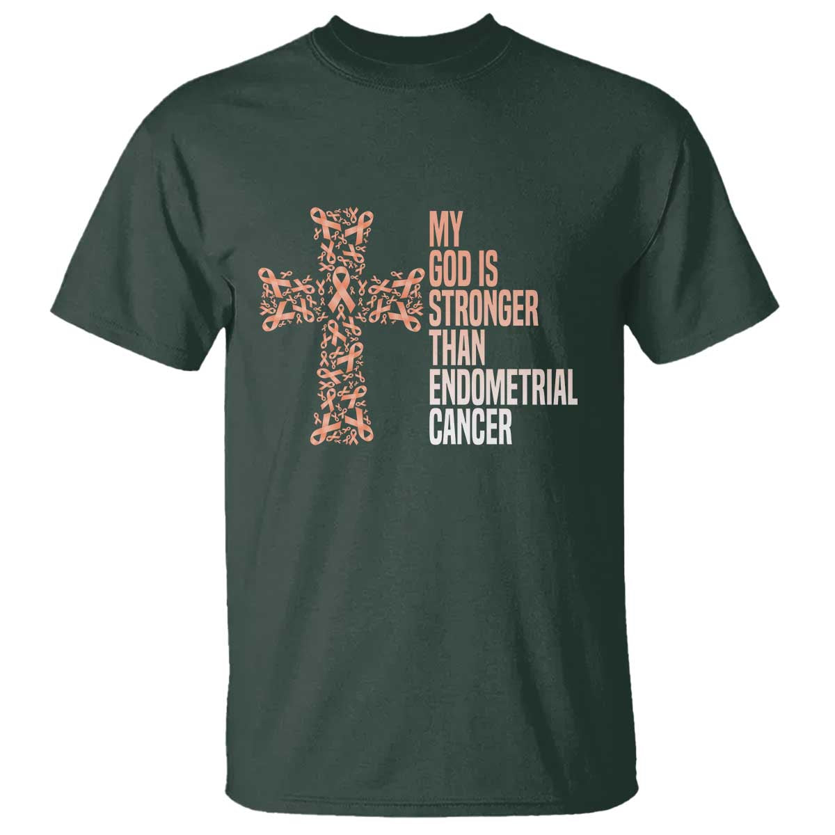Religious Endometrial Cancer Awareness T Shirt My God Is Stronger Than Cancer