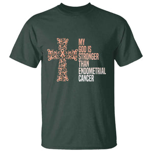 Religious Endometrial Cancer Awareness T Shirt My God Is Stronger Than Cancer