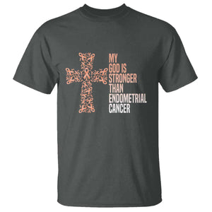Religious Endometrial Cancer Awareness T Shirt My God Is Stronger Than Cancer