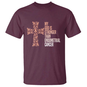 Religious Endometrial Cancer Awareness T Shirt My God Is Stronger Than Cancer