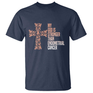 Religious Endometrial Cancer Awareness T Shirt My God Is Stronger Than Cancer