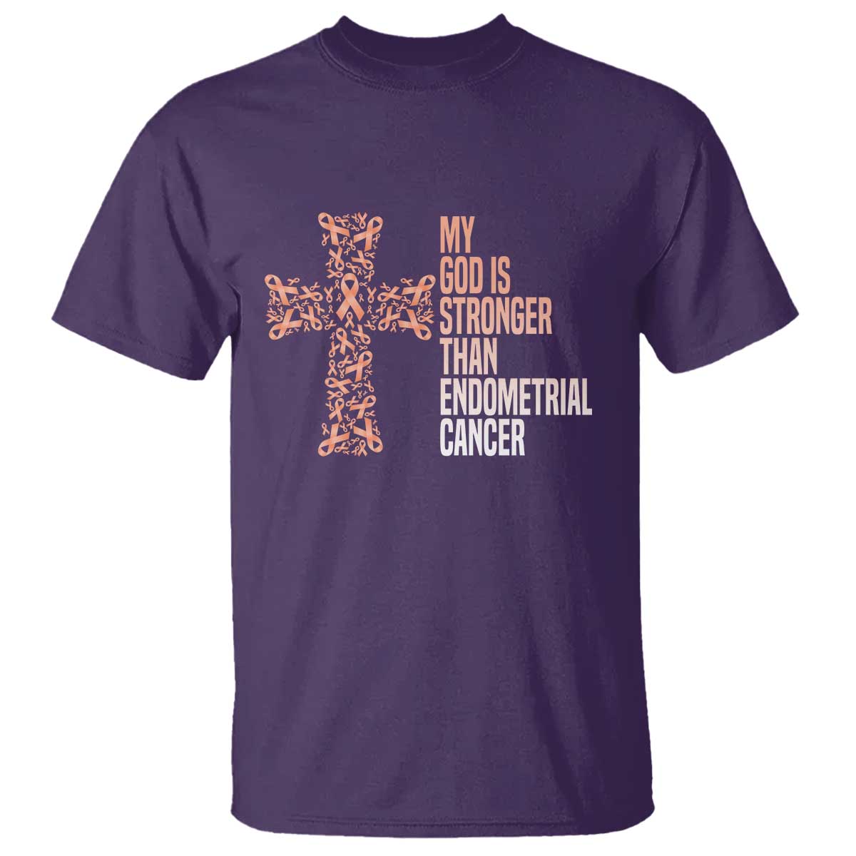Religious Endometrial Cancer Awareness T Shirt My God Is Stronger Than Cancer