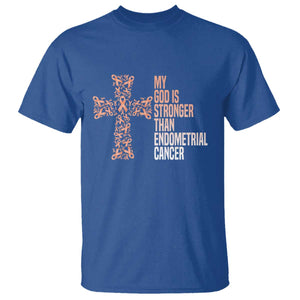 Religious Endometrial Cancer Awareness T Shirt My God Is Stronger Than Cancer