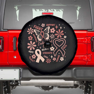 Floral Butterfly Endometrial Cancer Awareness Spare Tire Cover Believe Strength Faith