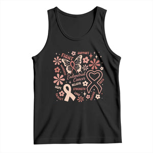 Floral Butterfly Endometrial Cancer Awareness Tank Top Believe Strength Faith