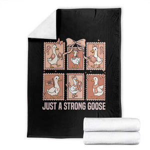 Funny Endometrial Cancer Warrior Goose Throw Blanket Just A Strong Goose