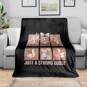 Funny Endometrial Cancer Warrior Goose Throw Blanket Just A Strong Goose