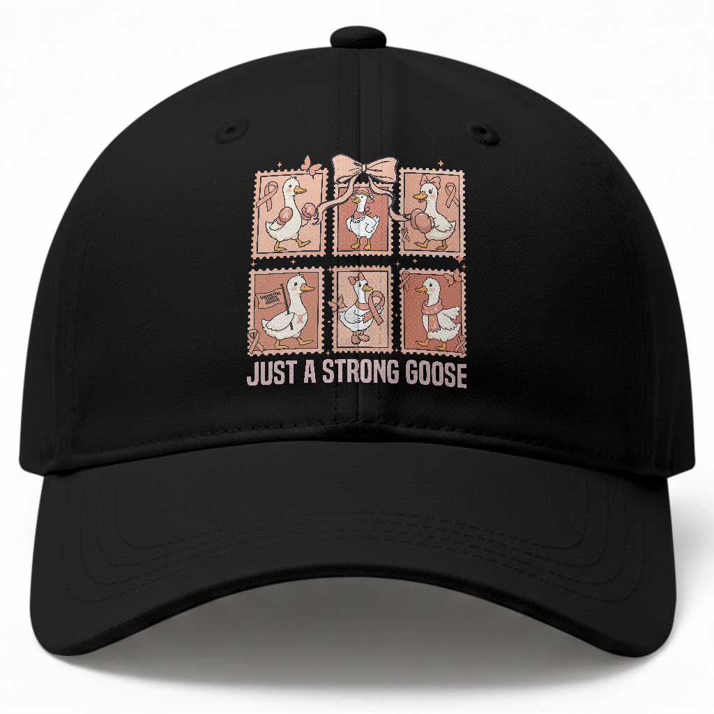 Funny Endometrial Cancer Warrior Goose Baseball Cap Just A Strong Goose