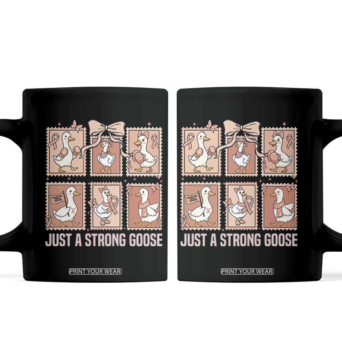 Funny Endometrial Cancer Warrior Goose Coffee Mug Just A Strong Goose