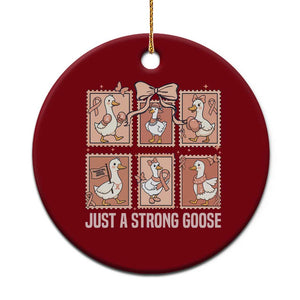 Funny Endometrial Cancer Warrior Goose Ceramic Ornament Just A Strong Goose