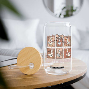 Funny Endometrial Cancer Warrior Goose Glass Can Just A Strong Goose