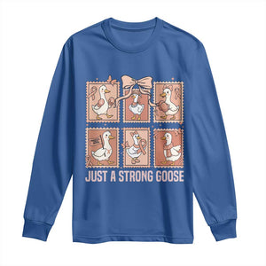 Funny Endometrial Cancer Warrior Goose Long Sleeve Shirt Just A Strong Goose