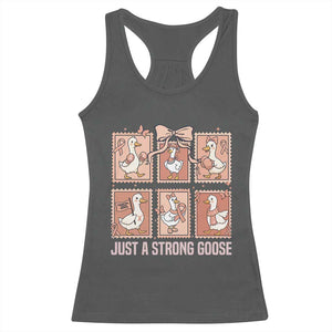 Funny Endometrial Cancer Warrior Goose Racerback Tank Top Just A Strong Goose