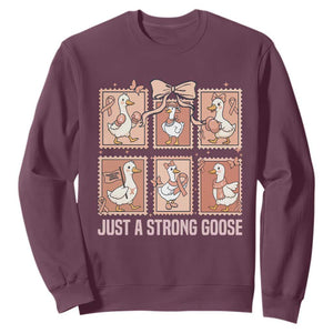 Funny Endometrial Cancer Warrior Goose Sweatshirt Just A Strong Goose