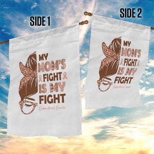 Endometrial Cancer Support Garden Flag My Moms Fight My Fight