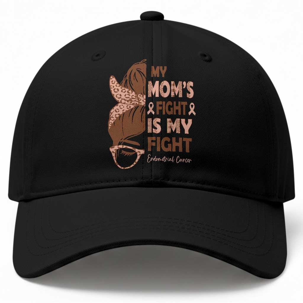Endometrial Cancer Support Baseball Cap My Moms Fight My Fight