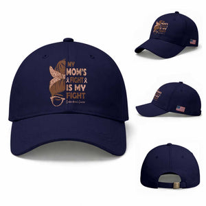 Endometrial Cancer Support Baseball Cap My Moms Fight My Fight