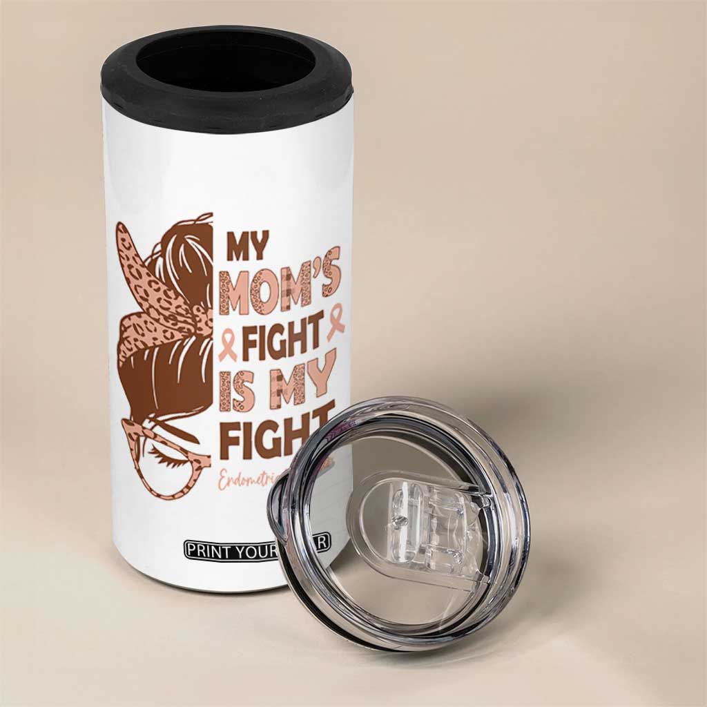 Endometrial Cancer Support 4 in 1 Can Cooler Tumbler My Moms Fight My Fight