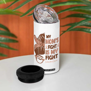 Endometrial Cancer Support 4 in 1 Can Cooler Tumbler My Moms Fight My Fight