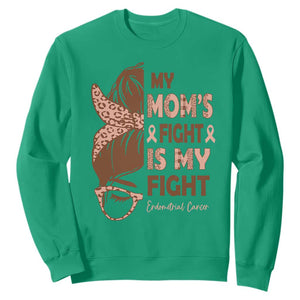 Endometrial Cancer Support Sweatshirt My Moms Fight My Fight