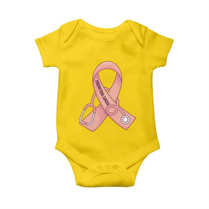 Endometrial Cancer Healthcare Warrior Baby Onesie Peach Stethoscope Nurse