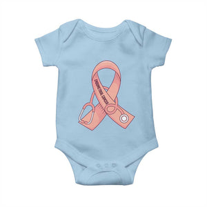 Endometrial Cancer Healthcare Warrior Baby Onesie Peach Stethoscope Nurse
