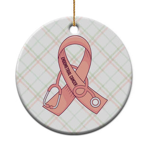 Endometrial Cancer Healthcare Warrior Ceramic Ornament Peach Stethoscope Nurse