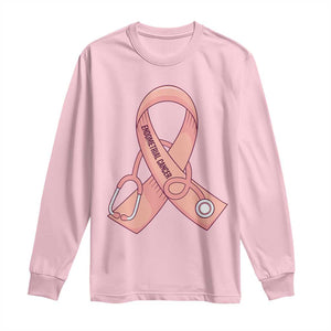 Endometrial Cancer Healthcare Warrior Long Sleeve Shirt Peach Stethoscope Nurse