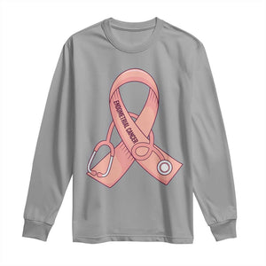 Endometrial Cancer Healthcare Warrior Long Sleeve Shirt Peach Stethoscope Nurse