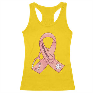 Endometrial Cancer Healthcare Warrior Racerback Tank Top Peach Stethoscope Nurse