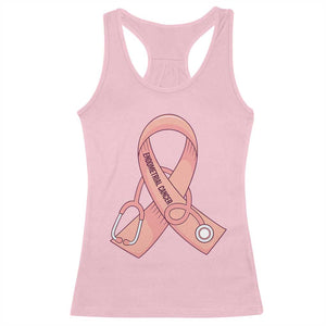 Endometrial Cancer Healthcare Warrior Racerback Tank Top Peach Stethoscope Nurse