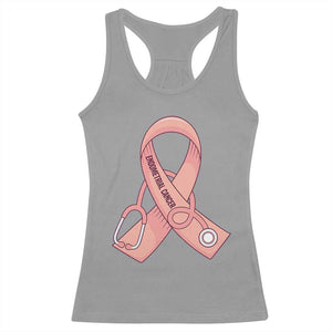 Endometrial Cancer Healthcare Warrior Racerback Tank Top Peach Stethoscope Nurse