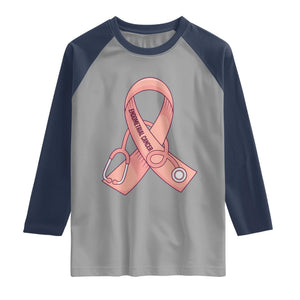 Endometrial Cancer Healthcare Warrior Raglan Shirt Peach Stethoscope Nurse