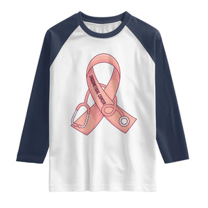 Endometrial Cancer Healthcare Warrior Raglan Shirt Peach Stethoscope Nurse