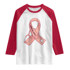 Endometrial Cancer Healthcare Warrior Raglan Shirt Peach Stethoscope Nurse