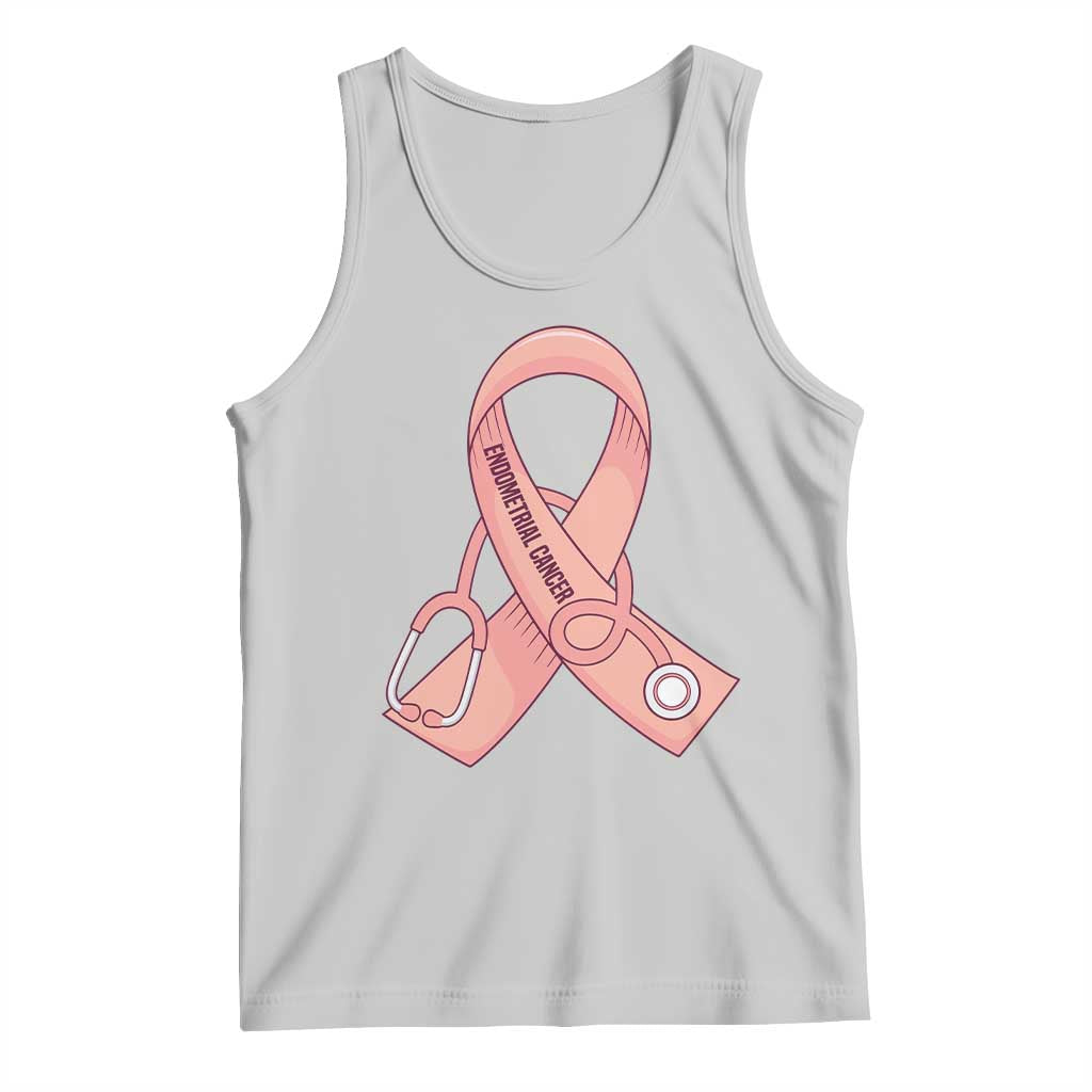 Endometrial Cancer Healthcare Warrior Tank Top Peach Stethoscope Nurse