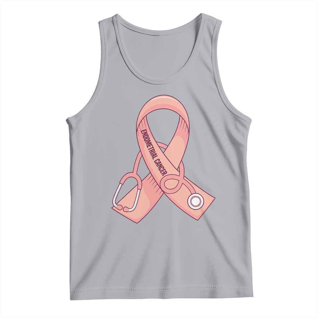Endometrial Cancer Healthcare Warrior Tank Top Peach Stethoscope Nurse