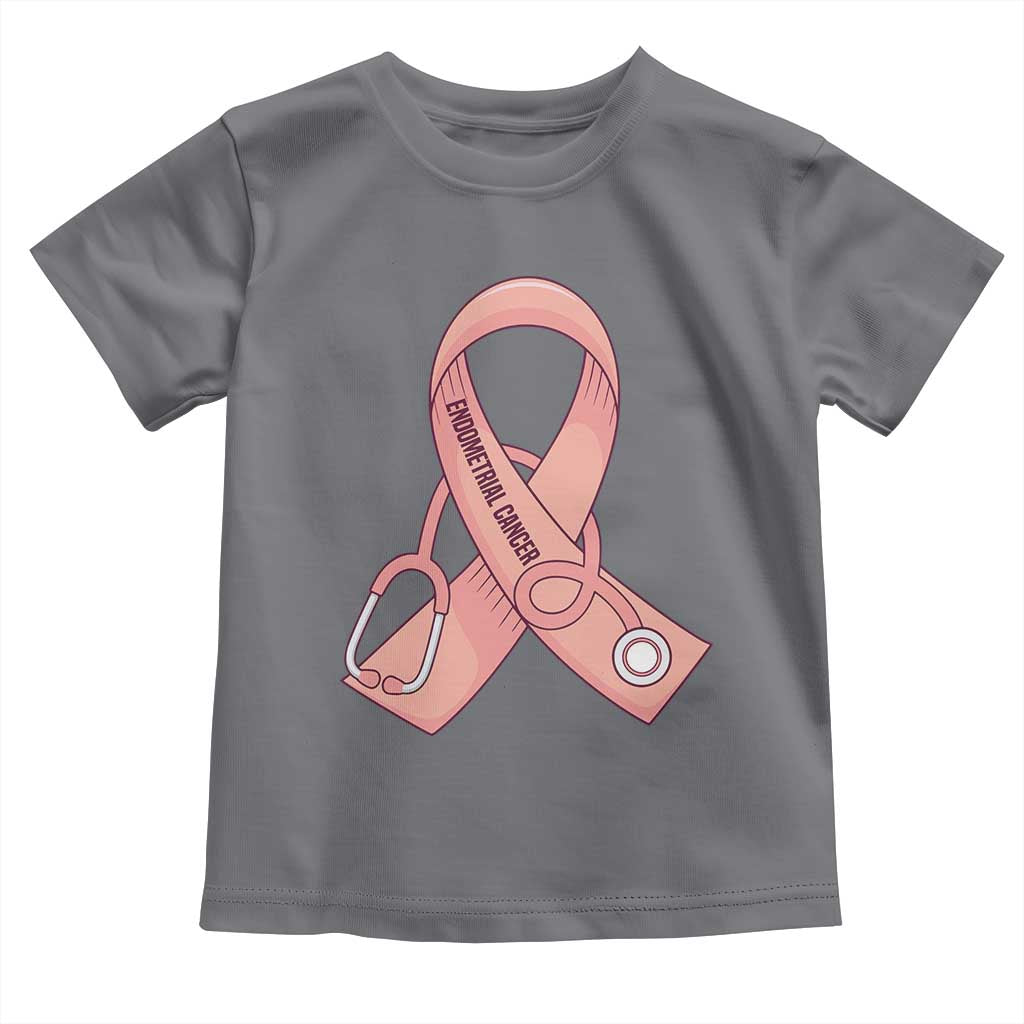 Endometrial Cancer Healthcare Warrior Toddler T Shirt Peach Stethoscope Nurse